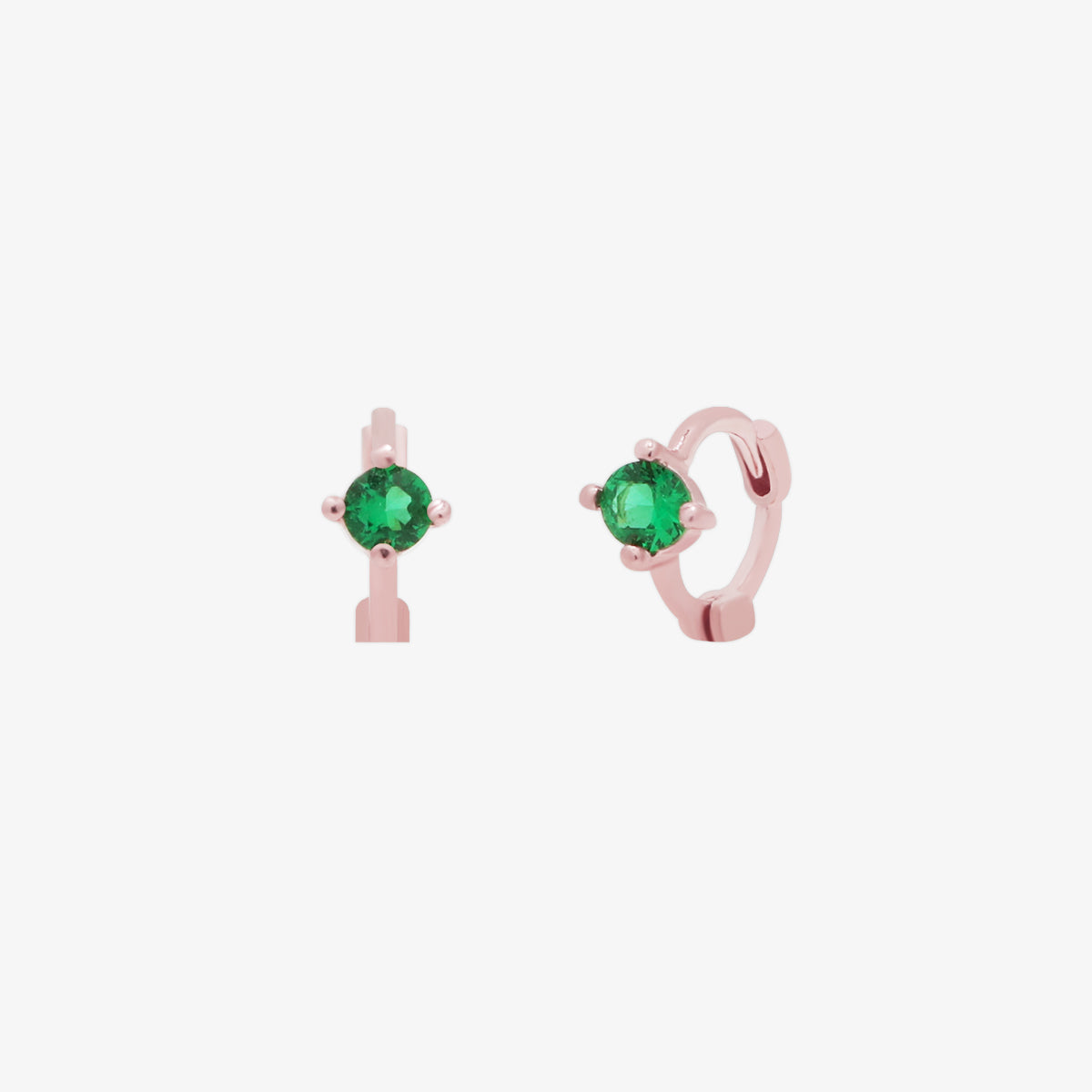 Single green onyx huggie earring