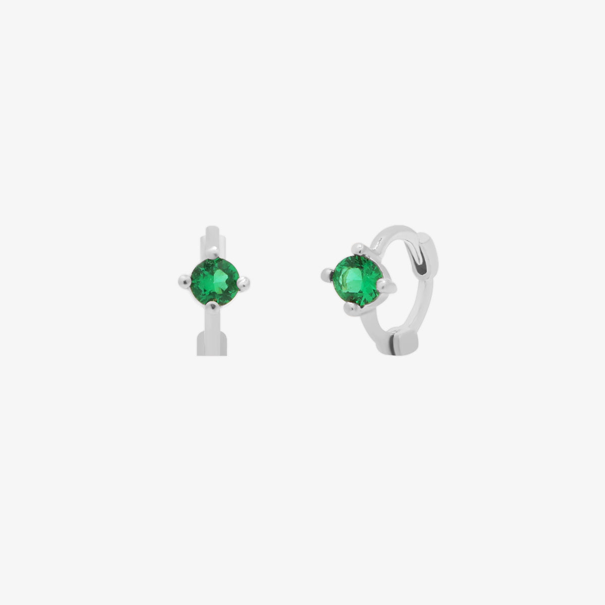 Single green onyx huggie earring