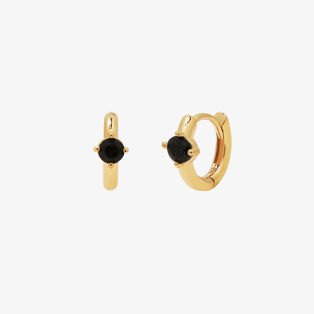 Black Onyx Huggie Earrings