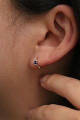 Single lapis lazuli huggie earring