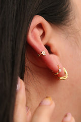 Double topaz huggie earring