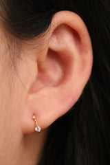Double cubic huggie earring