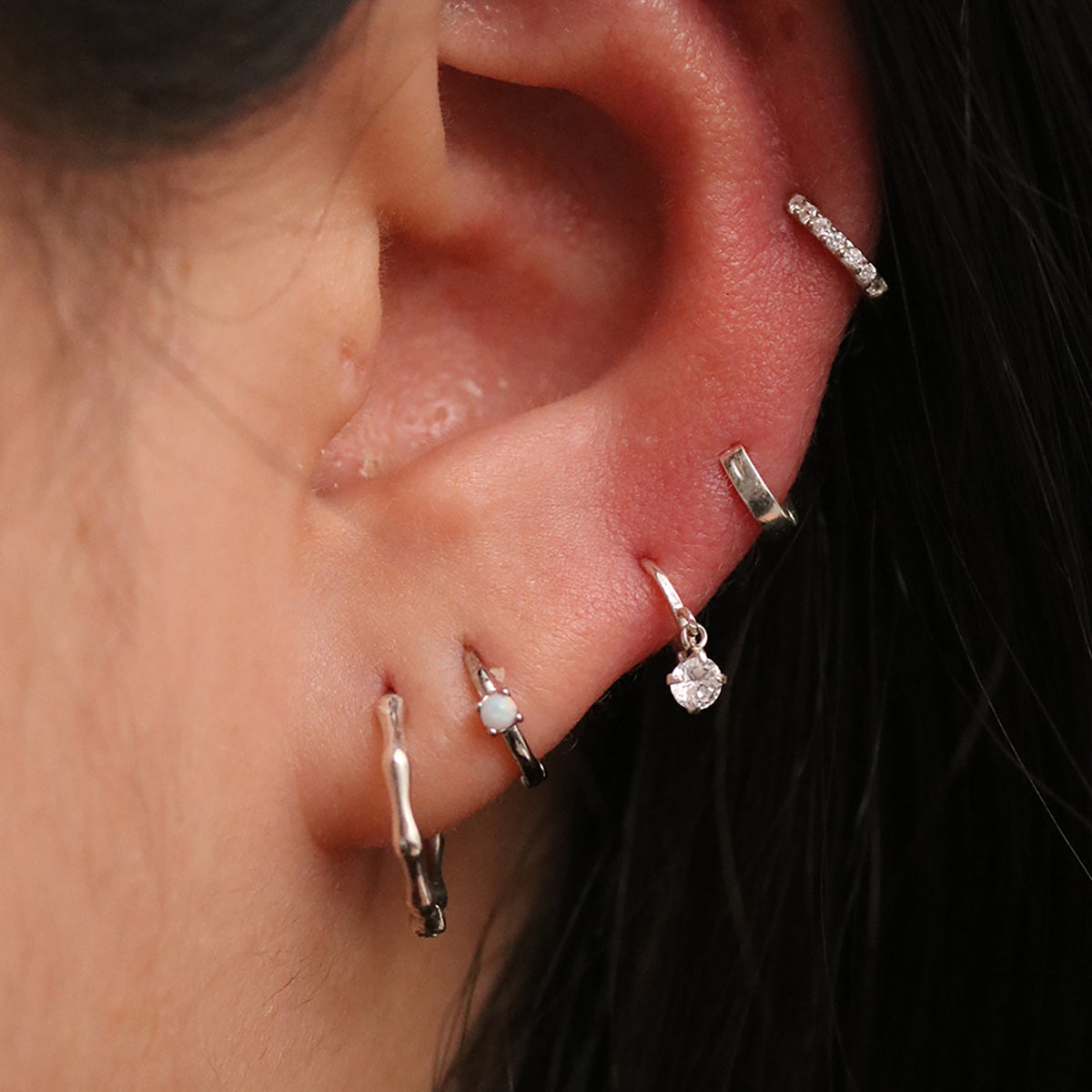 Simple Pave Huggie Earrings