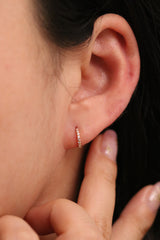 Classic pave huggie earring