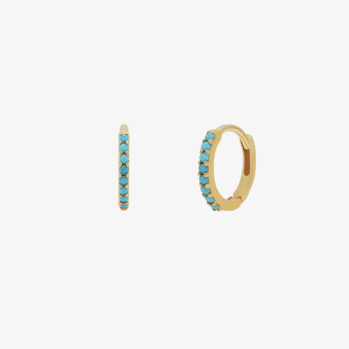 Turquoise Pave Huggie Earring