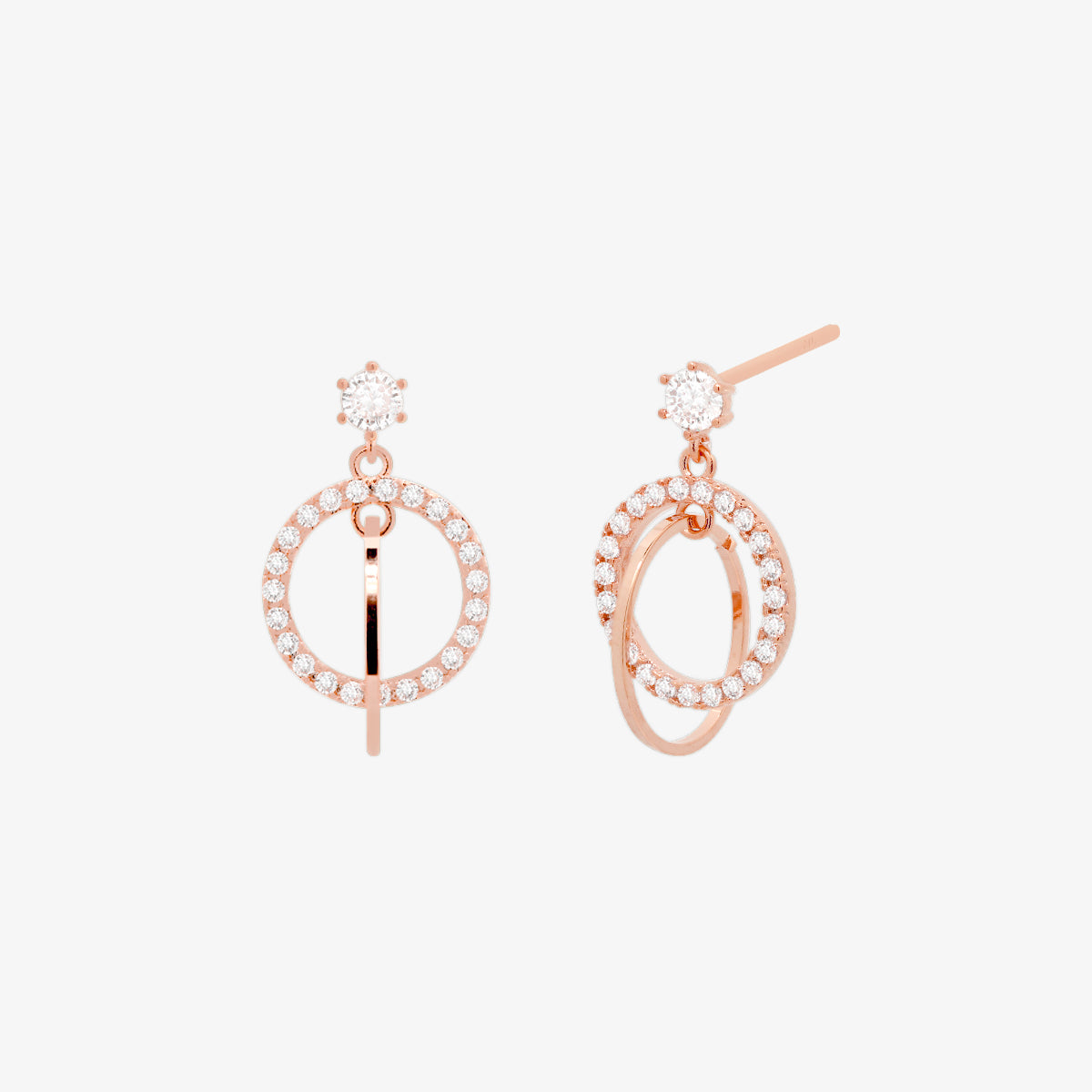 Circle charm dangle earrings