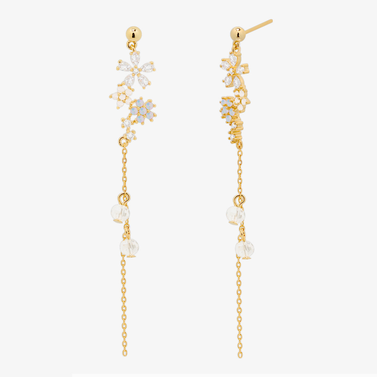 Flower dew drop earrings