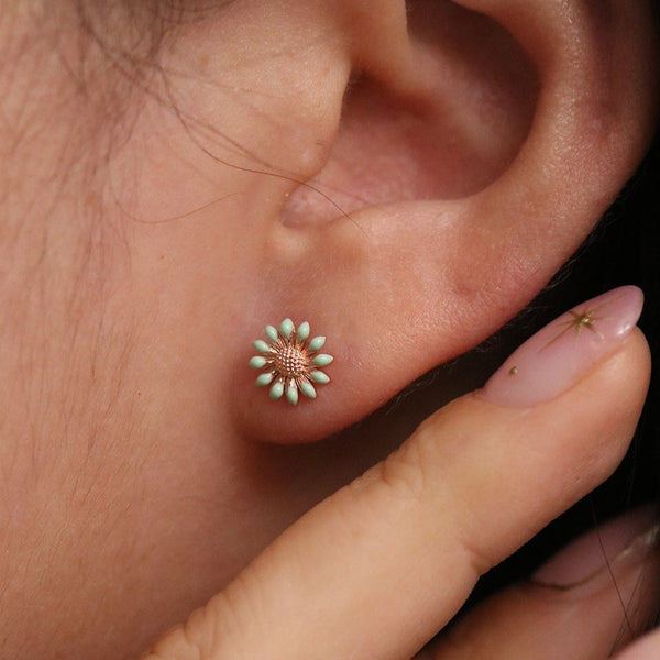 Coloured daisy earrings