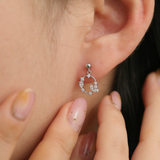 Circle clover earrings
