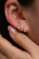 Square cubic huggie earring