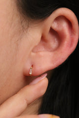 Square cubic huggie earring
