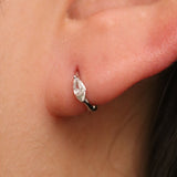 Teardrop cubic huggie earring