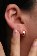 Simple wide huggie earrings