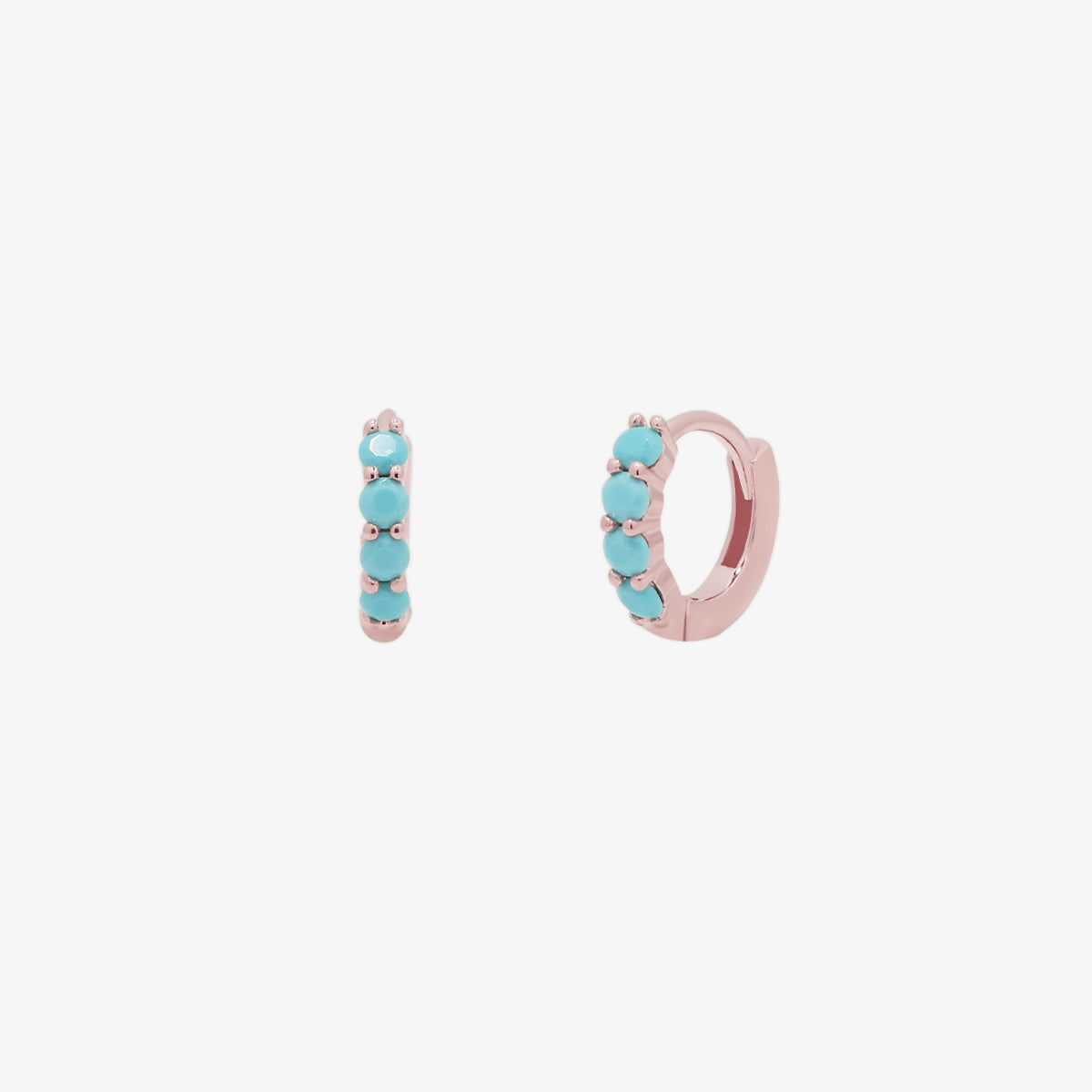 Turquoise Pave Huggie Earring