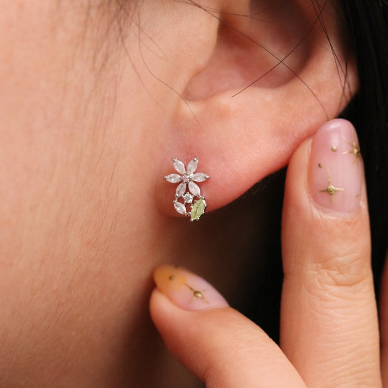 Flower Peridot Earrings
