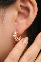 Relay pearl hoop earrings