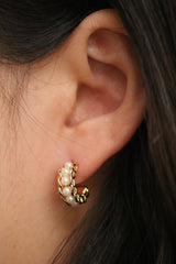 Relay pearl hoop earrings