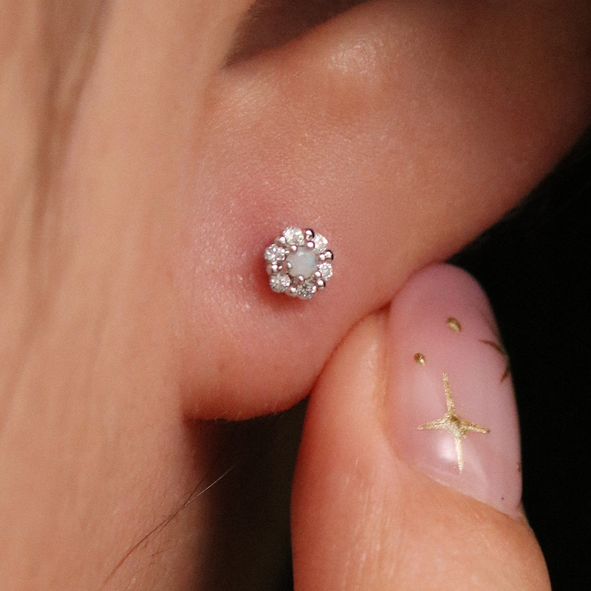 Tiny Flower Sparkle Earrings