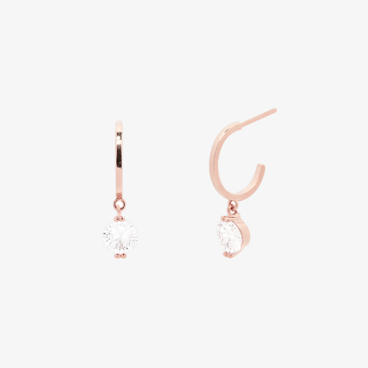 Cubic Dangle Semi-Hoop Earrings