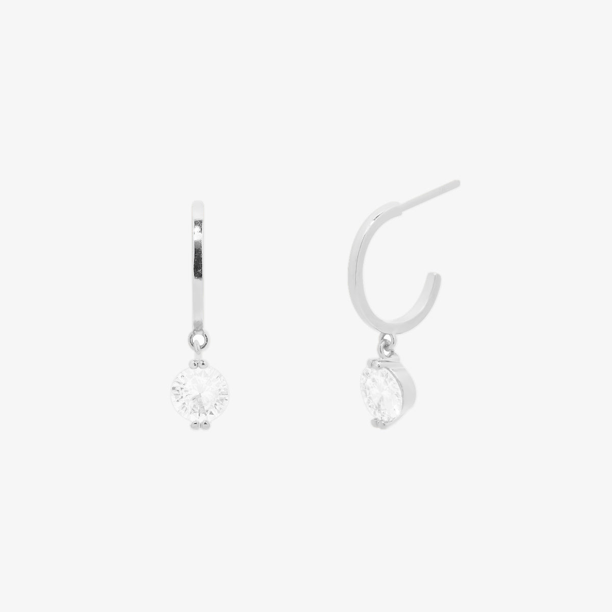 Cubic Dangle Semi-Hoop Earrings