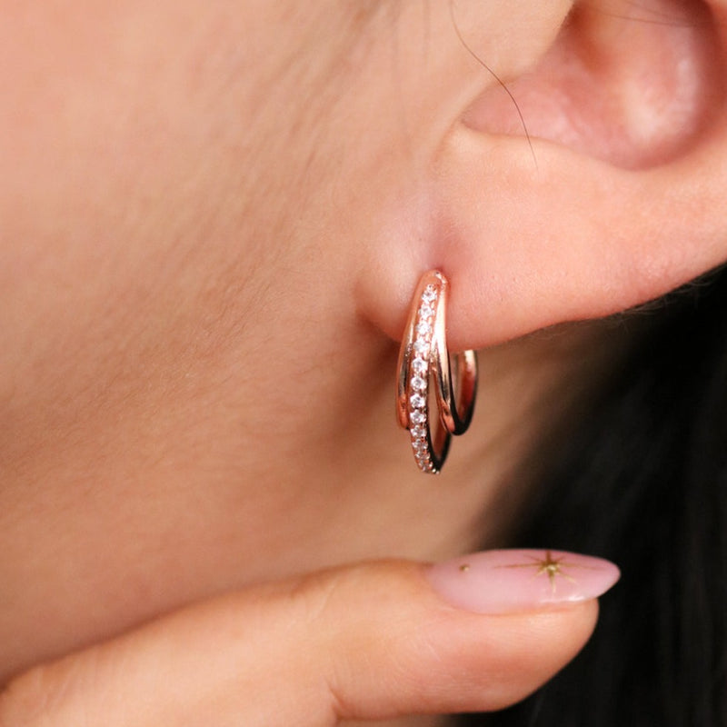 Triple Layer Semi-Hoop earrings
