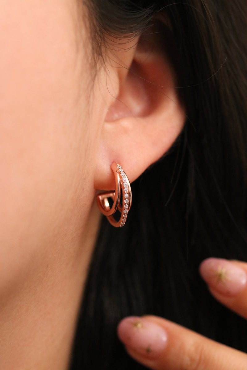 Triple Layer Semi-Hoop earrings