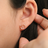 Cubic angled heart earrings