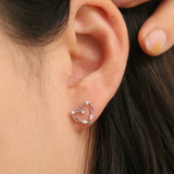 Cubic angled heart earrings