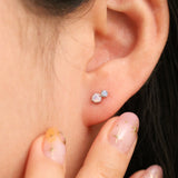 Moonstone Double Circle Stud earrings