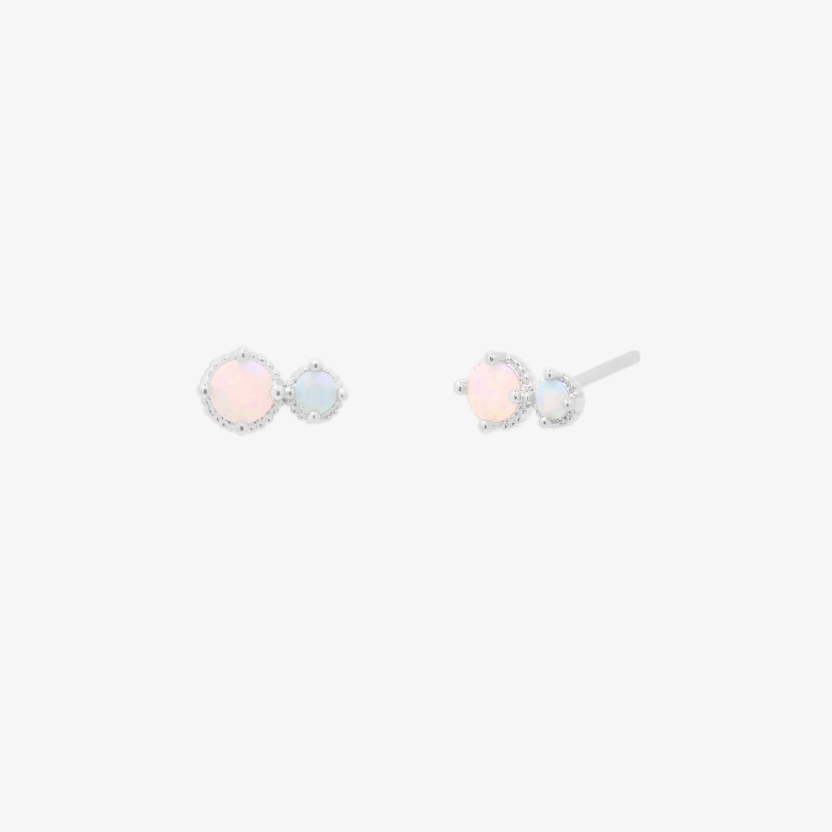 Moonstone Double Circle Stud earrings