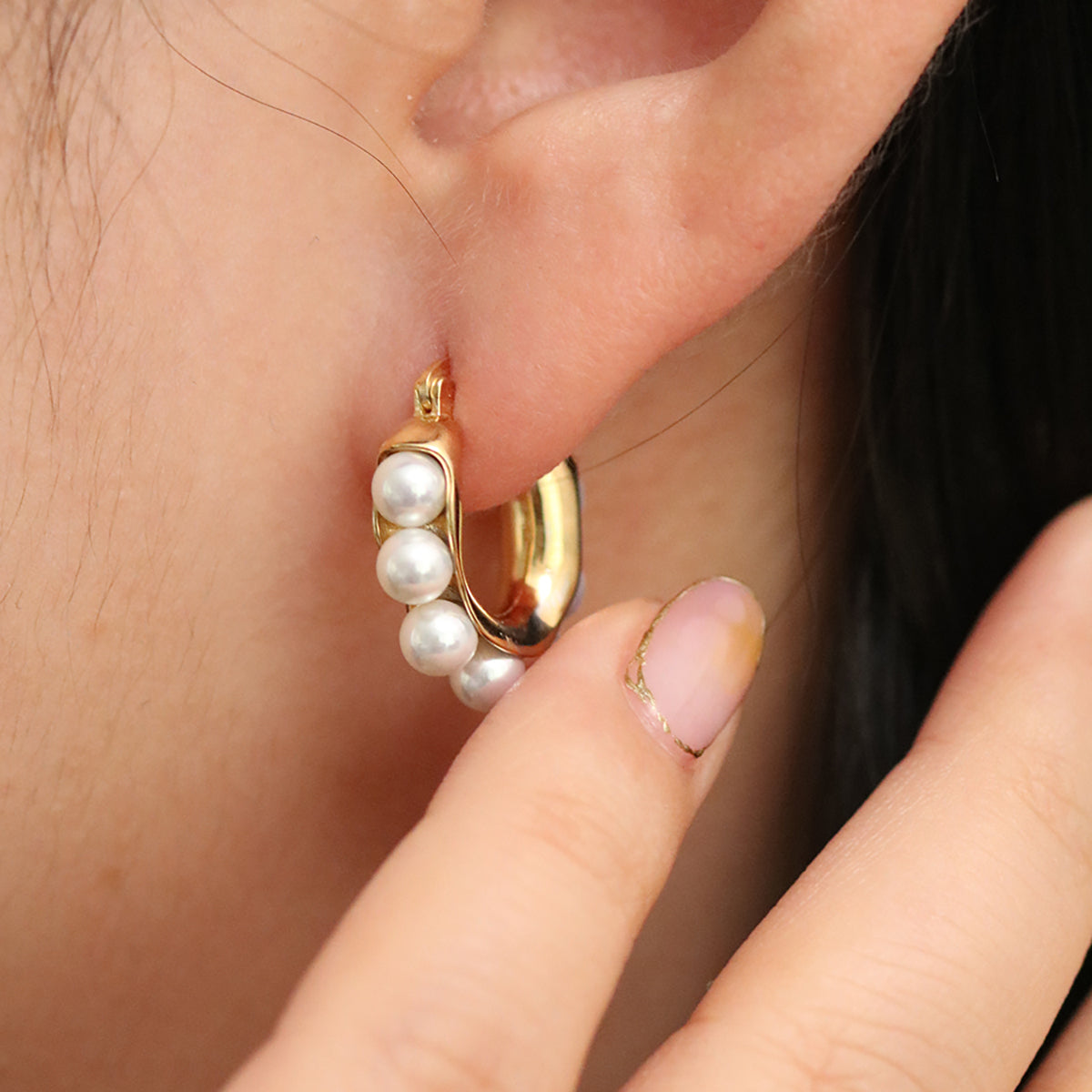 Chunky Beans Pearl Earrings