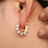 Chunky beans pearl earrings