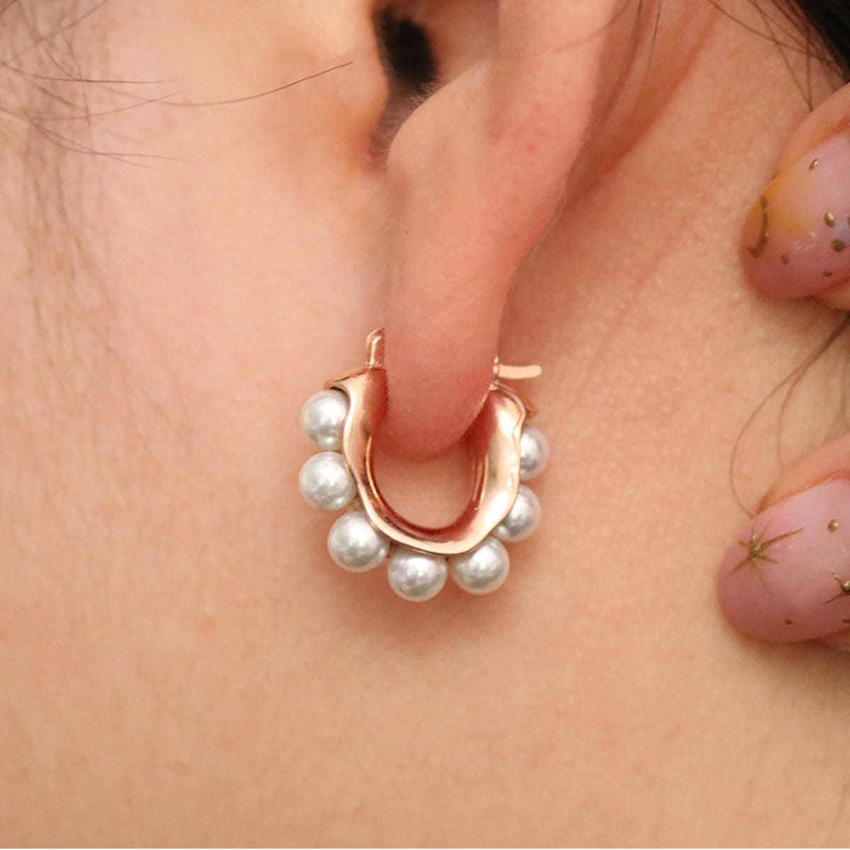 Chunky Beans Pearl Earrings