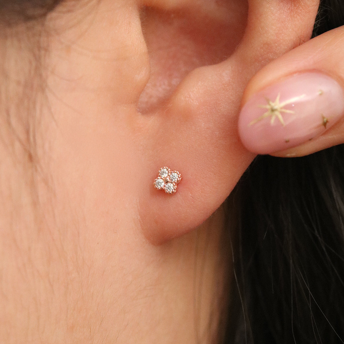 Clover Sparkle Stud Earrings