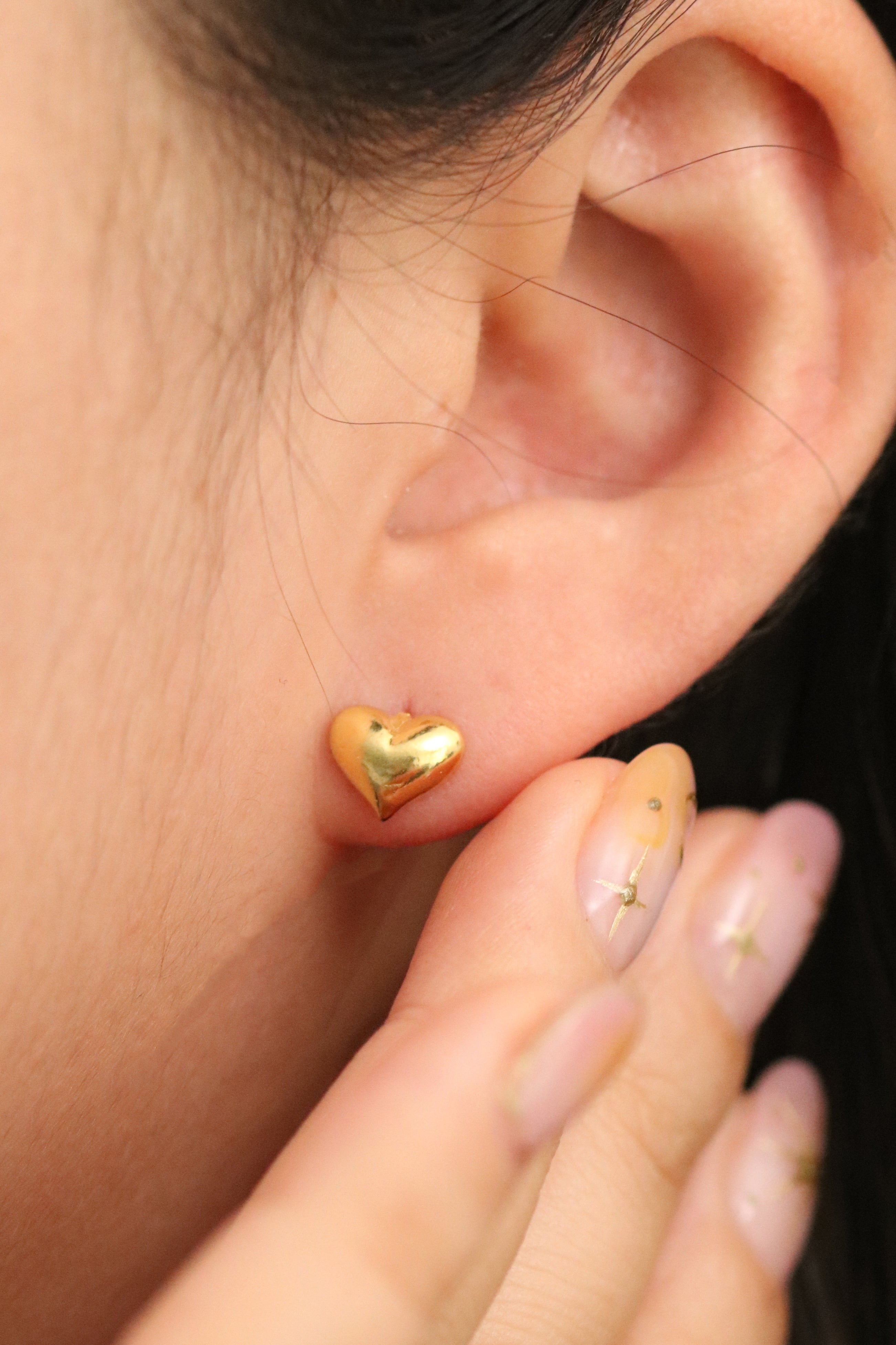 Chunky heart stud earrings