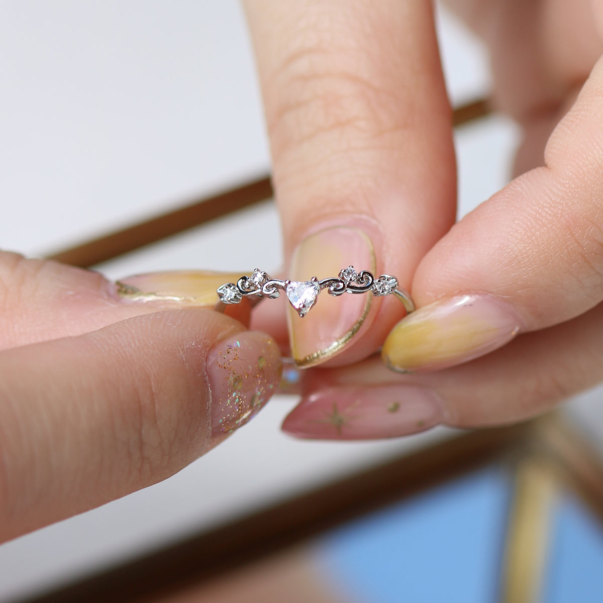 Heart Ring Set In Silver