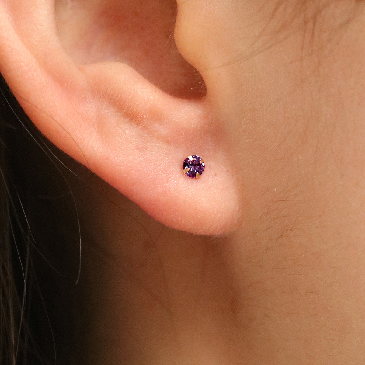 Amethyst 3mm studs