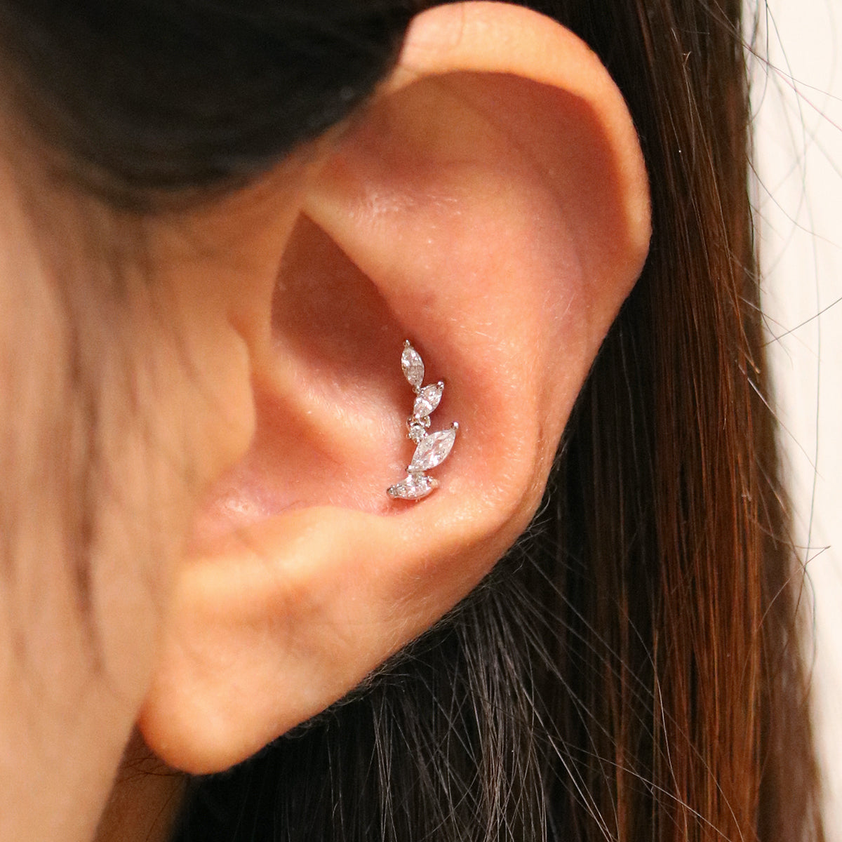 Stacked crystal piercing