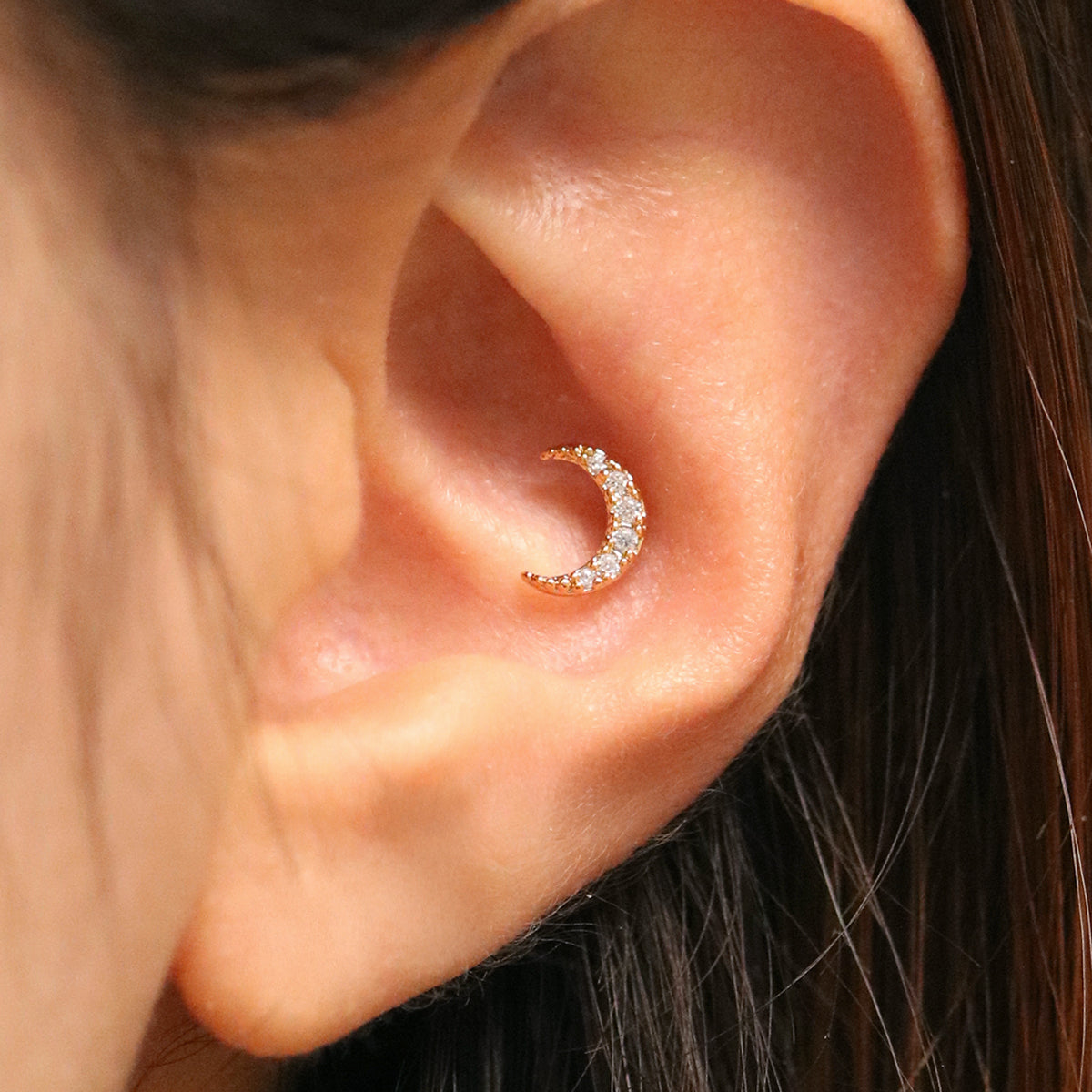 Crystal moon piercing