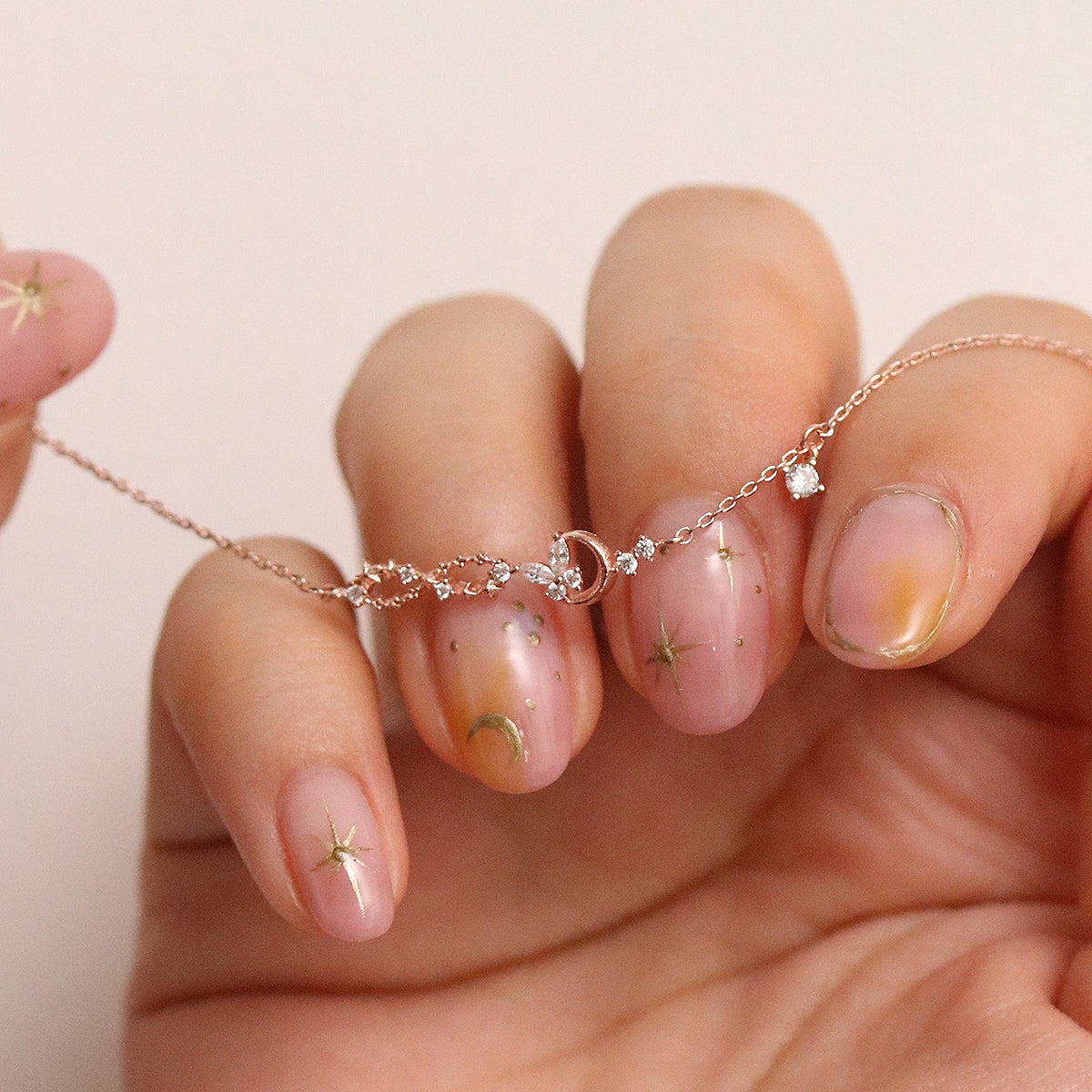 Cubic butterfly moon bracelet