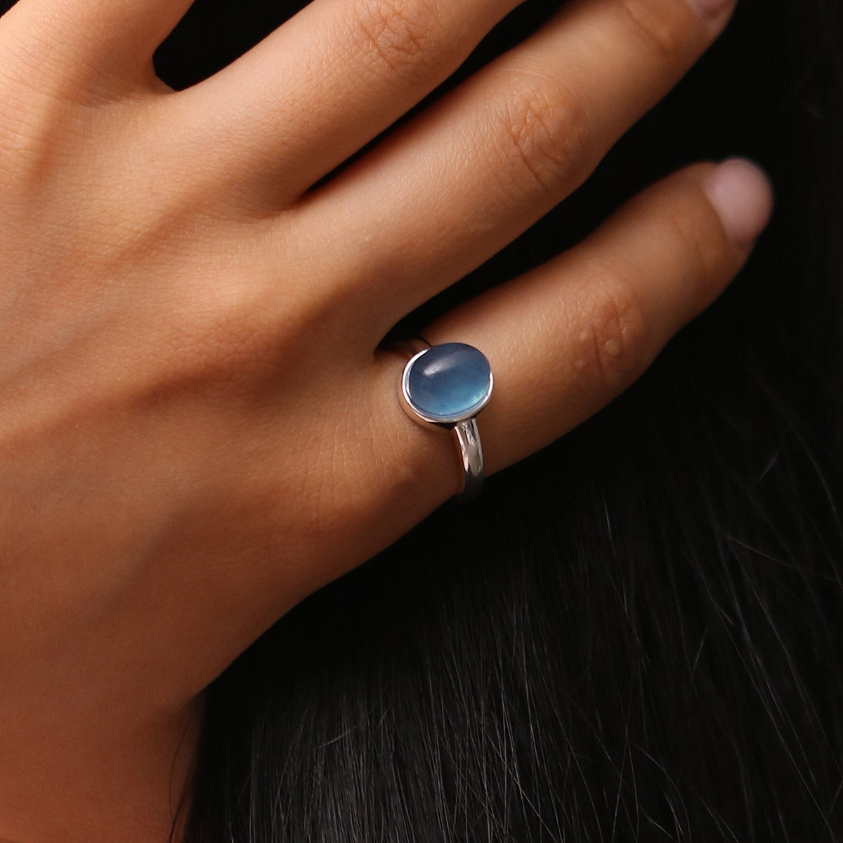 Blue gemstone ring