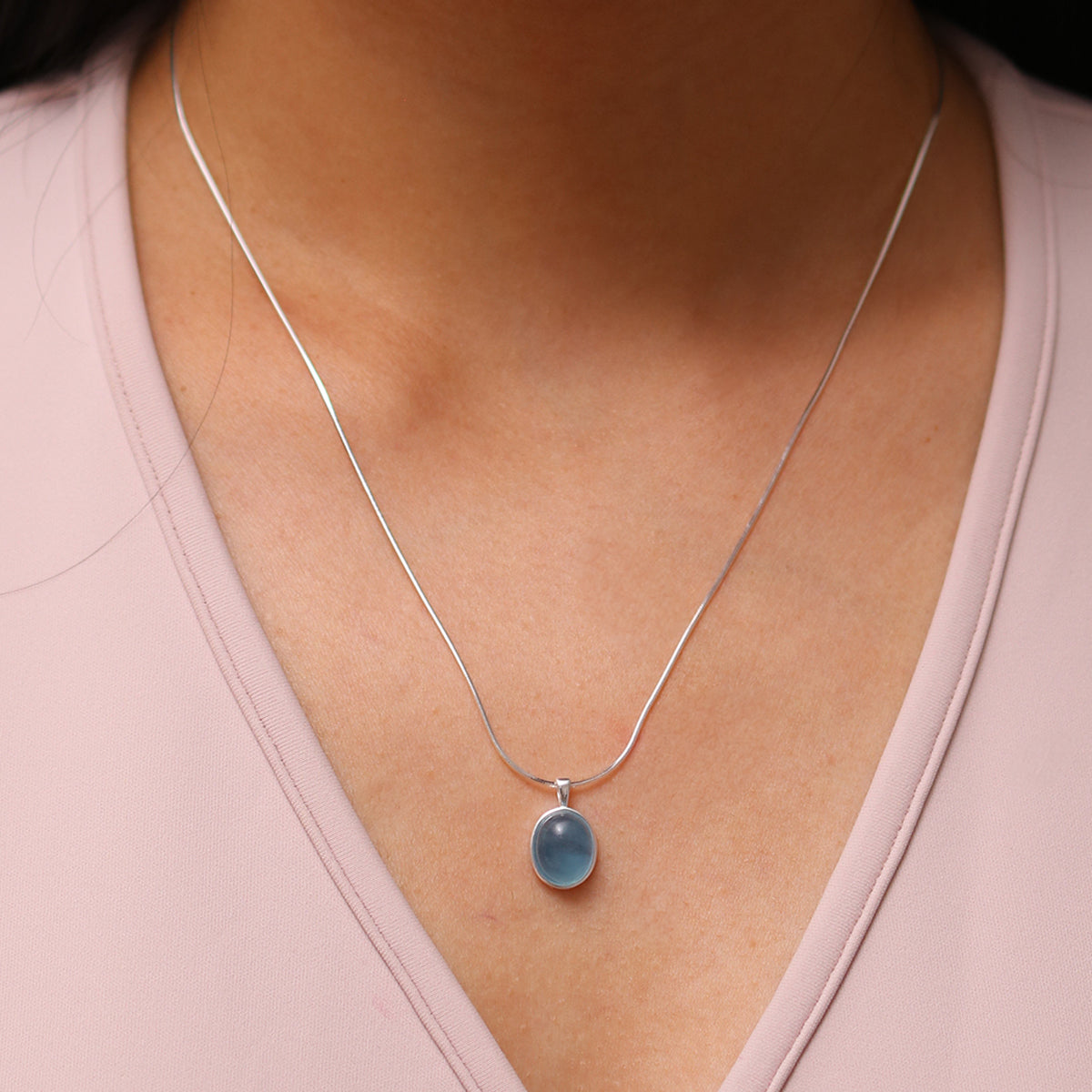 Blue gemstone pendant necklace