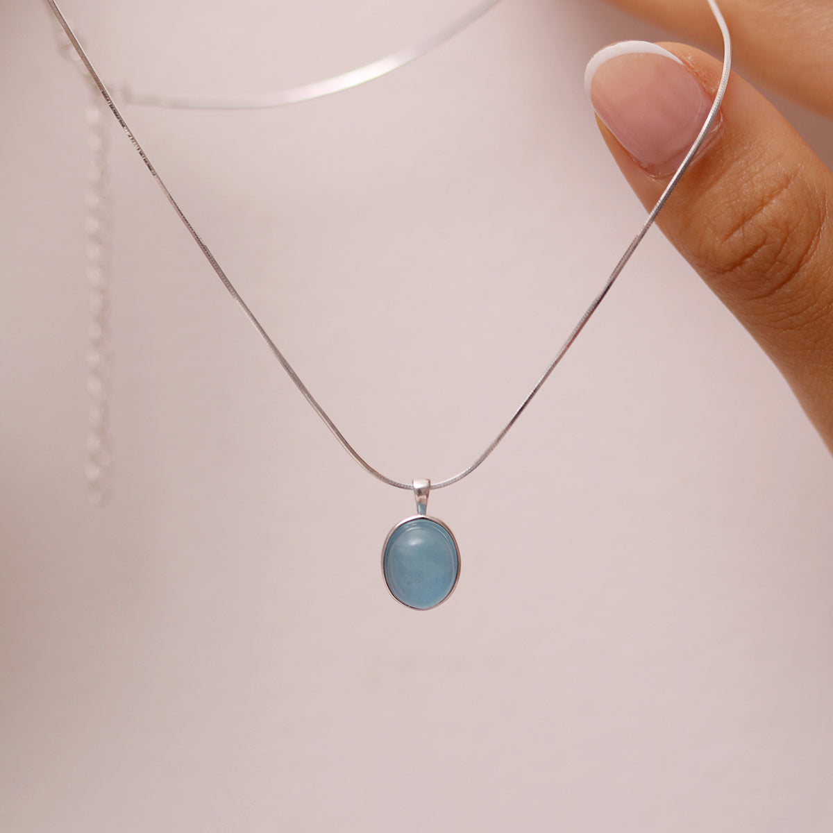 Blue gemstone pendant necklace