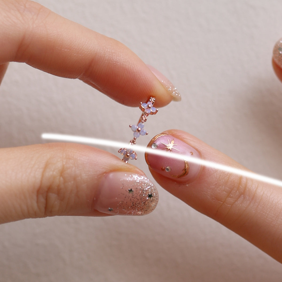 Moonstone daisy ring