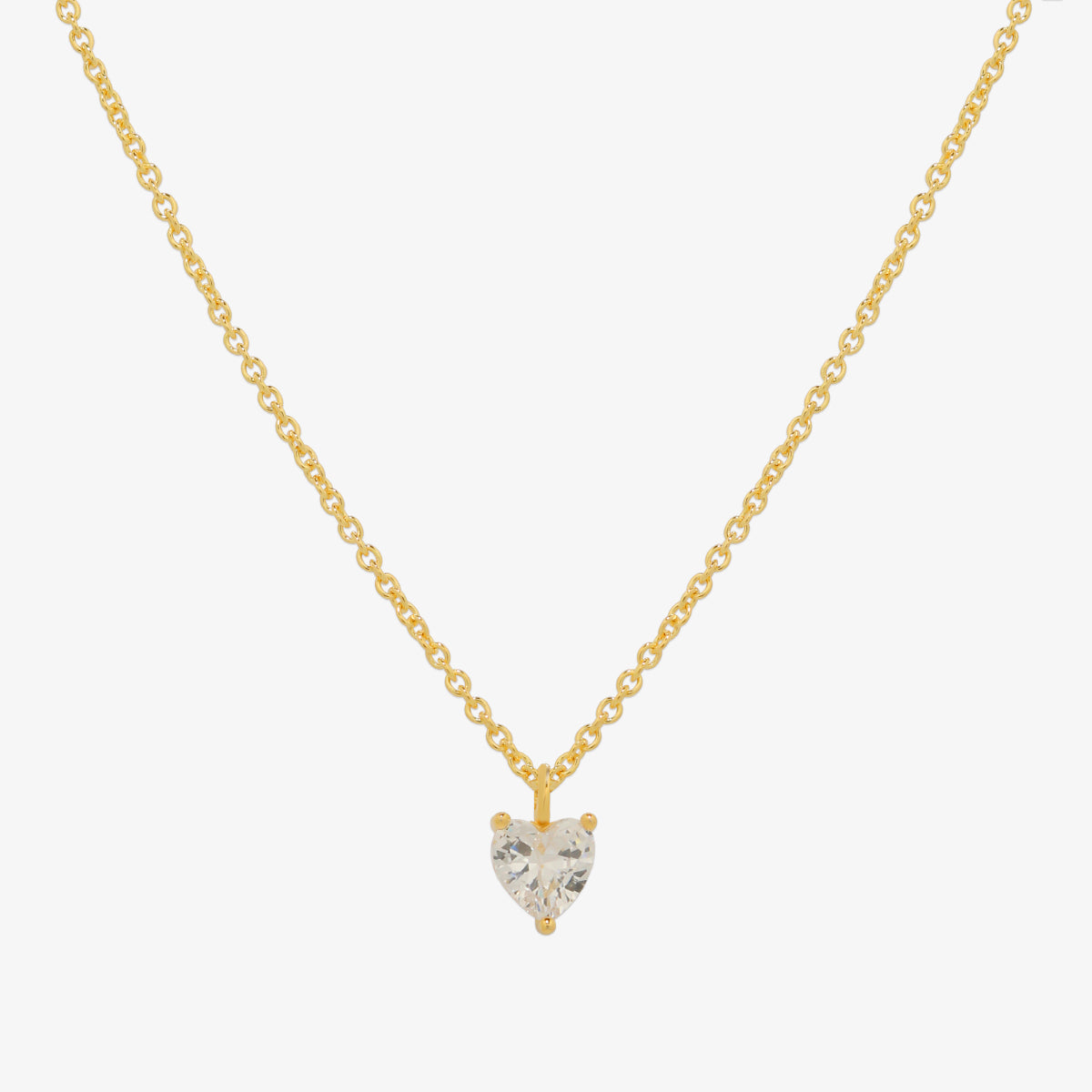 Plain heart cubic pendant necklace