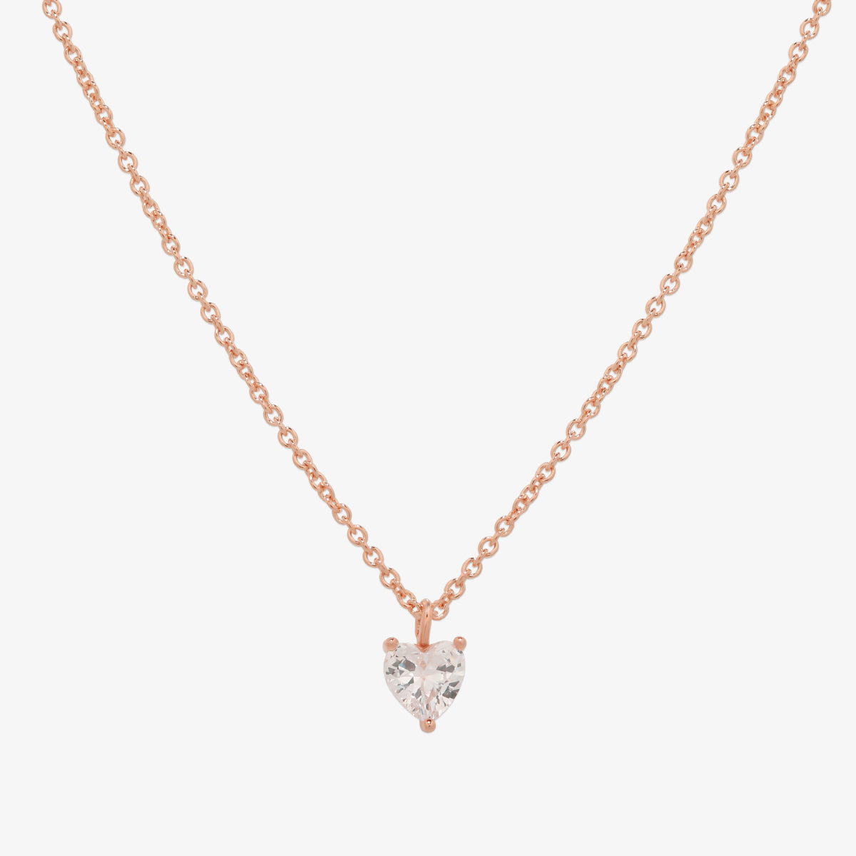 Plain heart cubic pendant necklace