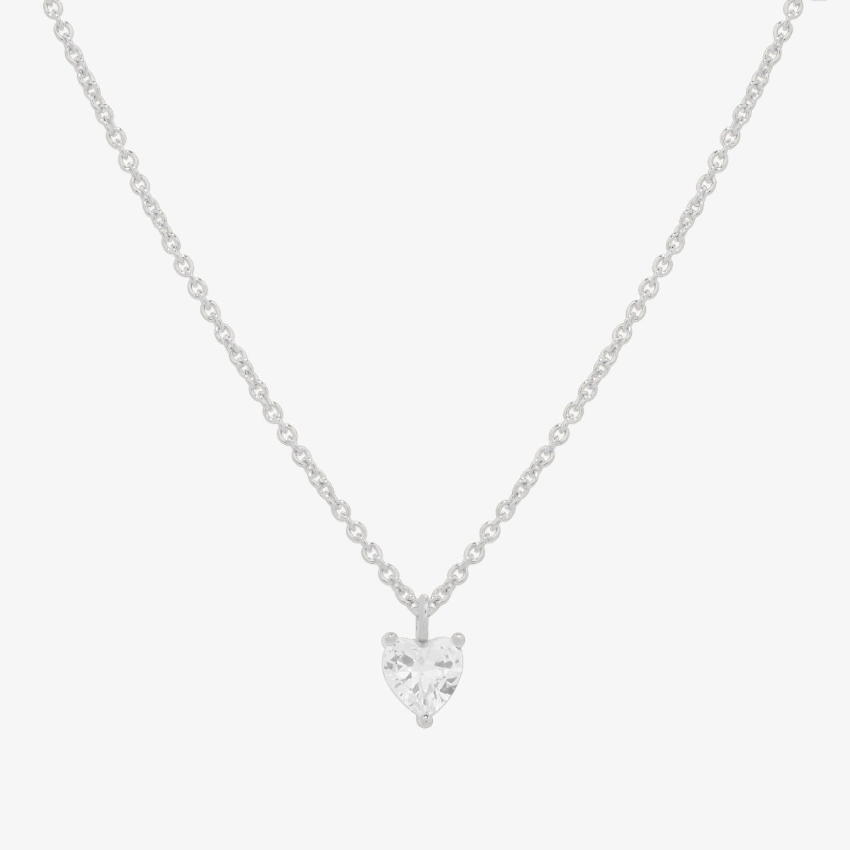 Plain heart cubic pendant necklace