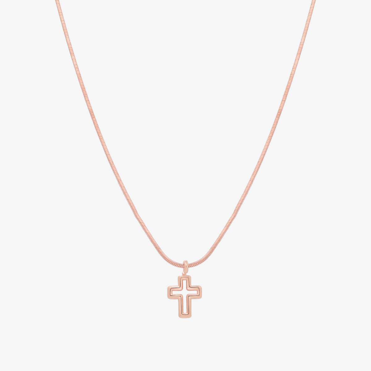 Line cross pendant necklace