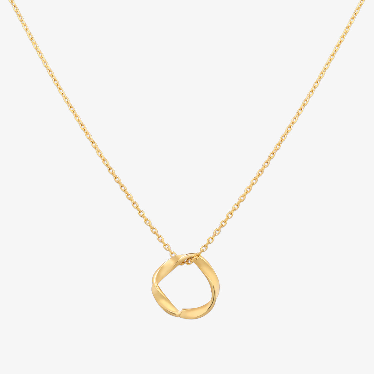 Twisted circle pendant necklace