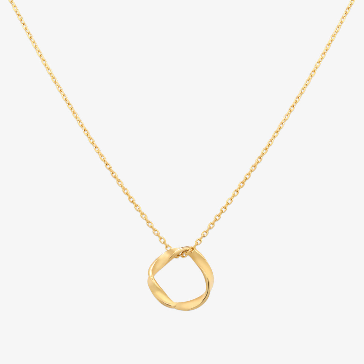 Twisted circle pendant necklace